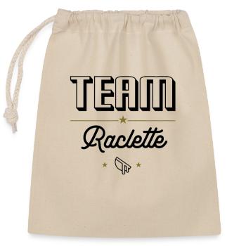 Team Raclette. For raclette eaters - Closable cotton gift bag (25x30cm) - nature - Front