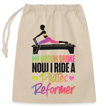 Pilates Instructor Teacher - Closable cotton gift bag (25x30cm) - nature - Front