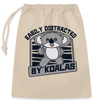 Facilement distrait par les koalas Koalabear Eucalyptus - Sac cadeau en coton avec cordon (25 x 30 cm) - nature - Devant