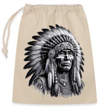 Amérindien Peau rouge d’Amérique - Sac cadeau en coton avec cordon (25 x 30 cm) - nature - Devant
