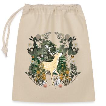 Printemps, Nature, Cerf, Animaux De La Forêt, Bois, Suède - Sac cadeau en coton avec cordon (25 x 30 cm) - nature - Devant