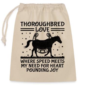 Courses de chevaux pur-sang Équitation Chevaux équestres - Sac cadeau en coton avec cordon (25 x 30 cm) - nature - Devant
