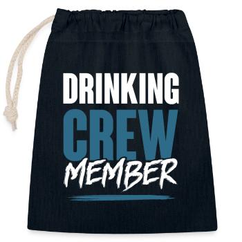 Drinking Crew - Closable cotton gift bag (25x30cm) - navy - Front