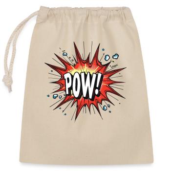 Crash Bang Boom: Cartoon Sounds Pow - Closable cotton gift bag (25x30cm) - nature - Front