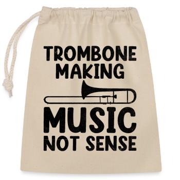 Trombonist Trombone Player Marching Band Trombone - Closable cotton gift bag (25x30cm) - nature - Front