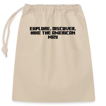 Randonnée - Explorez. Découvrez. Parcourez l'Amérique - Sac cadeau en coton avec cordon (25 x 30 cm) - nature - Devant
