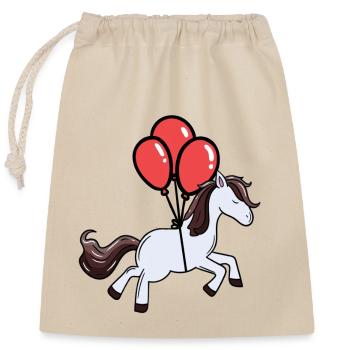 Cheval Ballons Rêve Flying Pony Chevaux - Sac cadeau en coton avec cordon (25 x 30 cm) - nature - Devant