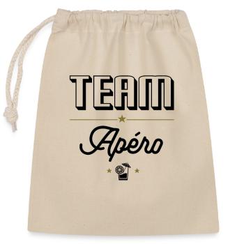 Team Apéro - Für Fans des Apéros - Verschließbarer Geschenkbeutel aus Baumwolle (25x30cm) - Natur - Vorne