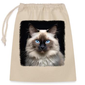 Birman Cat Birma Katze - Verschließbarer Geschenkbeutel aus Baumwolle (25x30cm) - Natur - Vorne