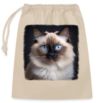 Birman Cat Birma Katze - Verschließbarer Geschenkbeutel aus Baumwolle (25x30cm) - Natur - Vorne