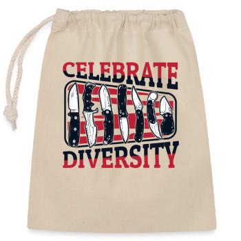 Célébrez la diversité Couteau de collection pour la restauration - Sac cadeau en coton avec cordon (25 x 30 cm) - nature - Devant