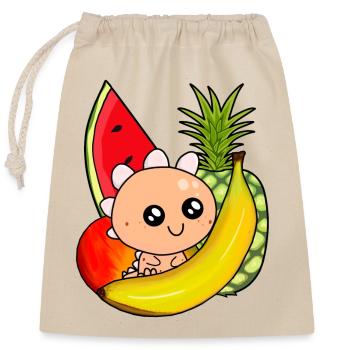 Sommer Früchte Obst Drachenfrucht Frucht Speise - Verschließbarer Geschenkbeutel aus Baumwolle (25x30cm) - Natur - Vorne