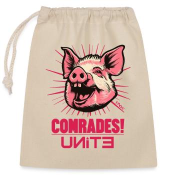 Parodie auf Sozialismus Kommunismus Schwein - Verschließbarer Geschenkbeutel aus Baumwolle (25x30cm) - Natur - Vorne