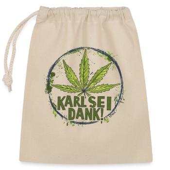 Merci à Karl ! Légalisation du cannabis 2024 - Sac cadeau en coton avec cordon (25 x 30 cm) - nature - Devant