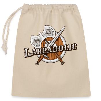 Larpaholic LARPing Rüstung Waffen Charakter LARP - Verschließbarer Geschenkbeutel aus Baumwolle (25x30cm) - Natur - Vorne