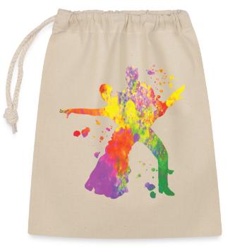 Latin Dancing Couple Watercolor Dancer - Closable cotton gift bag (25x30cm) - nature - Front