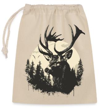 Deer - Closable cotton gift bag (25x30cm) - nature - Front