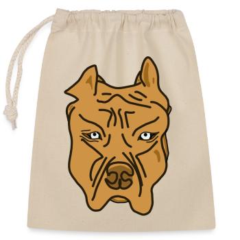 Brownie Pitbull Brauner sanfter Hund - Verschließbarer Geschenkbeutel aus Baumwolle (25x30cm) - Natur - Vorne