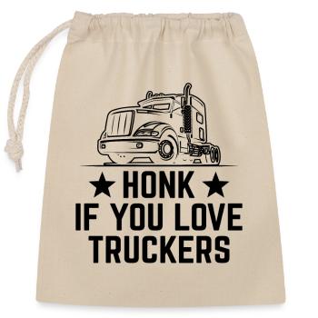 Trucker Driving Dad Trucker Father Truck Driver - Closable cotton gift bag (25x30cm) - nature - Front