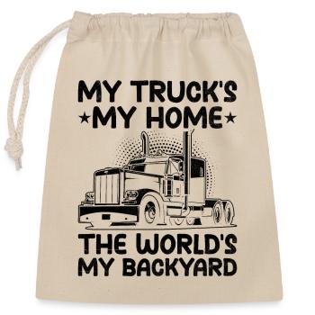 Trucker Driving Dad Trucker Father Truck Driver - Closable cotton gift bag (25x30cm) - nature - Front