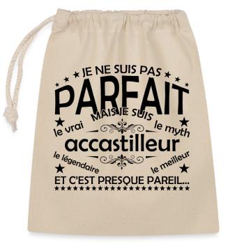 Accastilleur Geschenk Accastilleur Der echte Accastilleur - Verschließbarer Geschenkbeutel aus Baumwolle (25x30cm) - Natur - Vorne