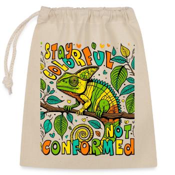 Chemise caméléon unique : Afficher la couleur - Sac cadeau en coton avec cordon (25 x 30 cm) - nature - Devant