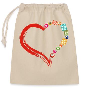 Bingo Player Heart - Verschließbarer Geschenkbeutel aus Baumwolle (25x30cm) - Natur - Vorne