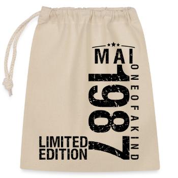 Anniversaire Mai 1987 Mai né en Mai - Sac cadeau en coton avec cordon (25 x 30 cm) - nature - Devant
