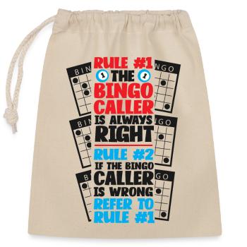 Bingo Player Rule #1 The Bingo - Closable cotton gift bag (25x30cm) - nature - Front