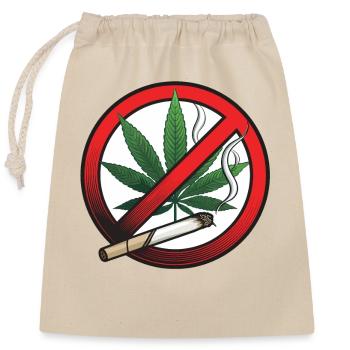 Cannabis Marijuana Prohibition Sign - Closable cotton gift bag (25x30cm) - nature - Front