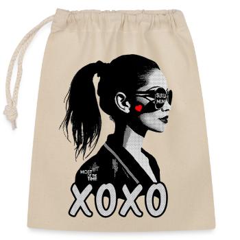 Supermum – most of the time, Mother's Day Gift - Closable cotton gift bag (25x30cm) - nature - Front