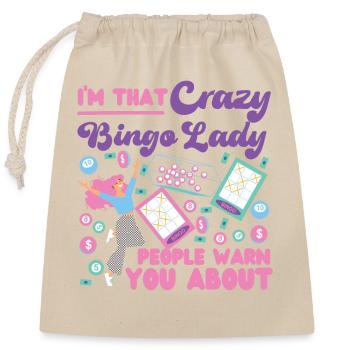 Bingo Player I'm That Crazy Bingo - Verschließbarer Geschenkbeutel aus Baumwolle (25x30cm) - Natur - Vorne