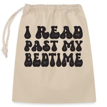 Library Book Lover Reading Bookworm - Closable cotton gift bag (25x30cm) - nature - Front