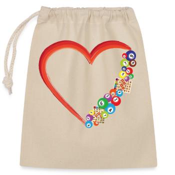 Bingo Player Heart - Verschließbarer Geschenkbeutel aus Baumwolle (25x30cm) - Natur - Vorne