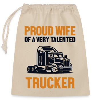 Fière épouse d’un camionneur talentueux Trucker Lover - Sac cadeau en coton avec cordon (25 x 30 cm) - nature - Devant