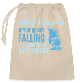 Wing Foil Wingsurfing Foil Wings - Closable cotton gift bag (25x30cm) - nature - Front