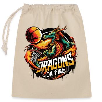 Basket-ball Dragons on Fire - Sac cadeau en coton avec cordon (25 x 30 cm) - nature - Devant