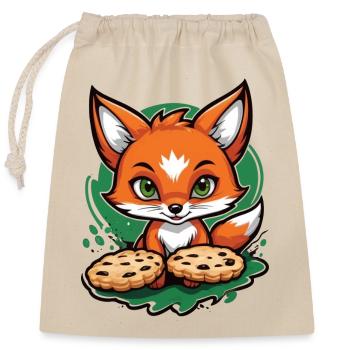 Foxy Chocolate Treats - Closable cotton gift bag (25x30cm) - nature - Front