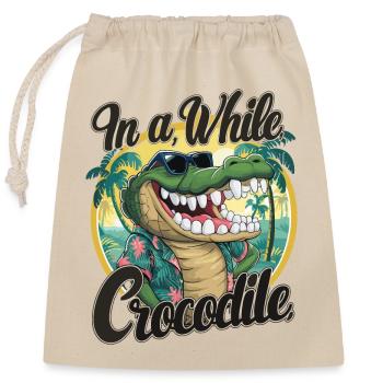 Lustiges Krokodil Alligator In A While Crocodile - Verschließbarer Geschenkbeutel aus Baumwolle (25x30cm) - Natur - Vorne