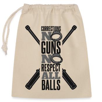 Pas d’armes à feu Pas de respect Toutes les balles Garde de prison - Sac cadeau en coton avec cordon (25 x 30 cm) - nature - Devant