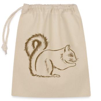 Eichhörnchen Zeichnung Tattoo Stil Streifenhörnchen Tierliebe - Verschließbarer Geschenkbeutel aus Baumwolle (25x30cm) - Natur - Vorne