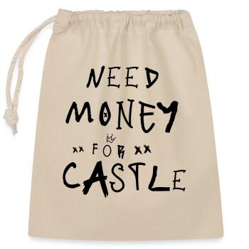 Need Money for Castle black graffiti writing - Closable cotton gift bag (25x30cm) - nature - Front