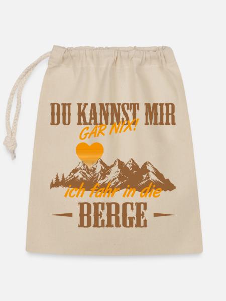 Berge Sehnsucht - Verschließbarer Geschenkbeutel aus Baumwolle (25x30cm) - Natur