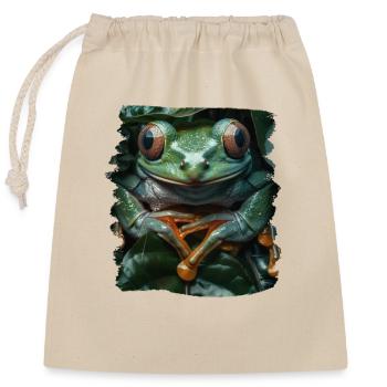Tree Frog Baumfrösche Baumfrosch - Closable cotton gift bag (25x30cm) - nature - Front