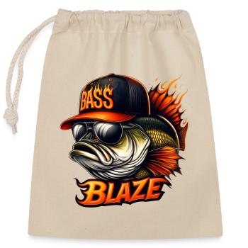 Gestreifter Barsch blaze - Verschließbarer Geschenkbeutel aus Baumwolle (25x30cm) - Natur - Vorne