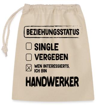 Craftsman Relationship Status - Closable cotton gift bag (25x30cm) - nature - Front