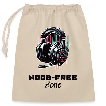 Noob Free Zone Gamer Dictons Chemise - Sac cadeau en coton avec cordon (25 x 30 cm) - nature - Devant