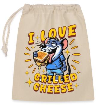 Ich liebe gegrillten Käse - Verschließbarer Geschenkbeutel aus Baumwolle (25x30cm) - Natur - Vorne