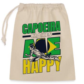 Capoeira macht mich glücklich Capoeirista Ginga Tanz - Verschließbarer Geschenkbeutel aus Baumwolle (25x30cm) - Natur - Vorne