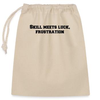 Billiards - Skill meets luck, frustration - Closable cotton gift bag (25x30cm) - nature - Front